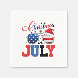 Christmas in July Funny Santa Xmas 4h of July  Napkin