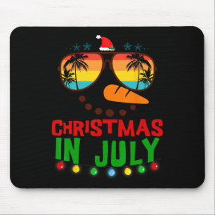 Christmas In July Funny Snowman Beach Summer Hawai Mouse Pad