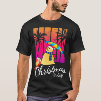 Christmas In July  Funny Snowman Summer Beach Vaca T-Shirt