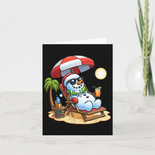 Christmas In July Funny Snowman Summer Fun Beach H Card