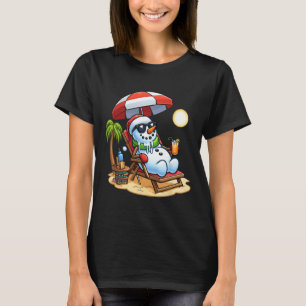 Christmas In July Funny Snowman Summer Fun Beach H T-Shirt
