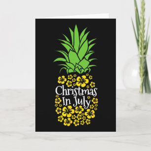 Christmas In July Funny Summer Vacation Pineapple Card