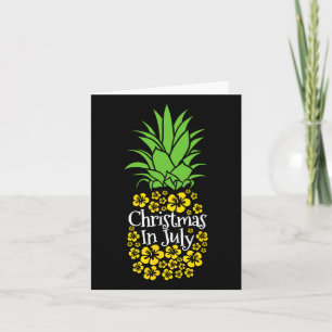 Christmas In July Funny Summer Vacation Pineapple Card