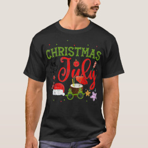 Christmas In July Funny Sunglasses Santa Summer Gr T-Shirt