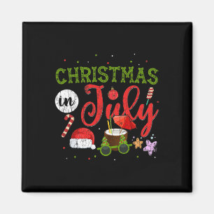 Christmas In July Funny Sungles Santa Summer Graph Magnet