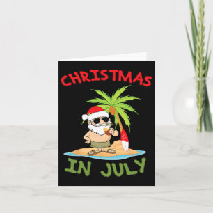 Christmas In July Funny T Shirt Santa Tail Hawaiia Card