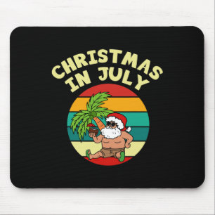 Christmas In July Funny Vintage Drinking Party San Mouse Pad