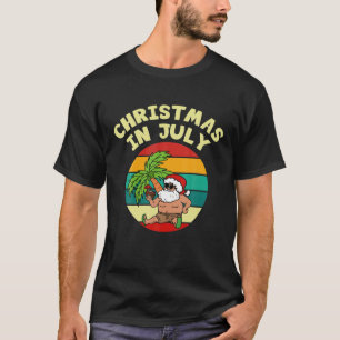 Christmas In July Funny Vintage Drinking Party San T-Shirt