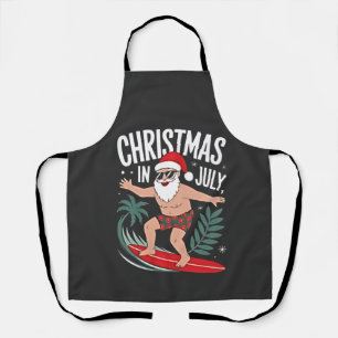 Christmas in July Funny xmas Christmas Santa Beach Apron