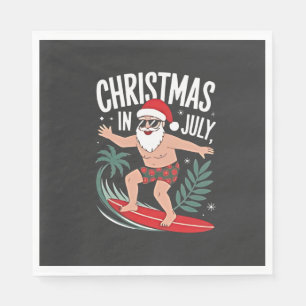Christmas in July Funny xmas Christmas Santa Beach Napkin