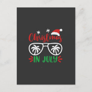 Christmas in July Funny Xmas Santa Vacation Summer Announcement Postcard