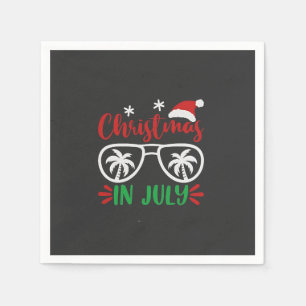 Christmas in July Funny Xmas Santa Vacation Summer Napkin