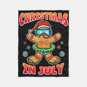 Christmas In July Gingerbread Fleece Blanket