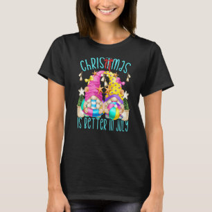 Christmas In July Gnome For Women And Xmas Beach T-Shirt