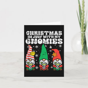 Christmas In July Gnomes Summer Xmas Matching Wome Card