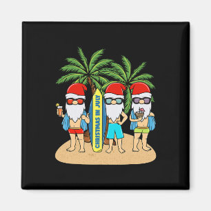 Christmas In July Gnomes Vacation Summer Beach Magnet