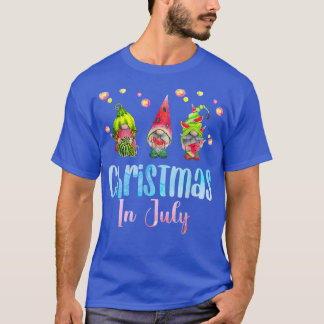 Christmas in July Gnomes Watermelon Summer Party 2 T-Shirt