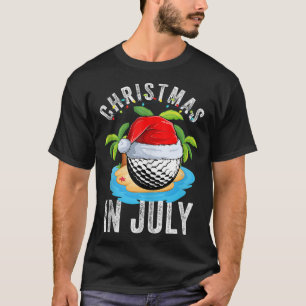 Christmas in July Golf Ball Santa Hat Summer Party T-Shirt