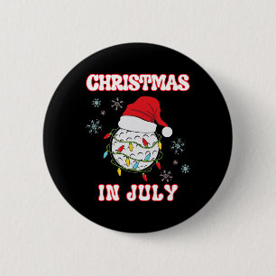 Christmas In July Golf Fan Xmas Summer Women Men K 6 Cm Round Badge