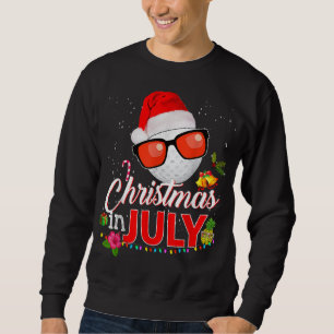 Christmas in July Golf Golfer Glasses Santa Hat Su Sweatshirt