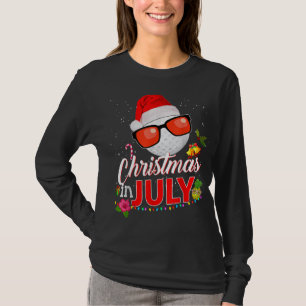 Christmas in July Golf Golfer Glasses Santa Hat Su T-Shirt
