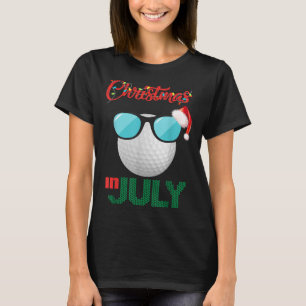 Christmas in July Golf Golfer Glasses Santa Hat Su T-Shirt