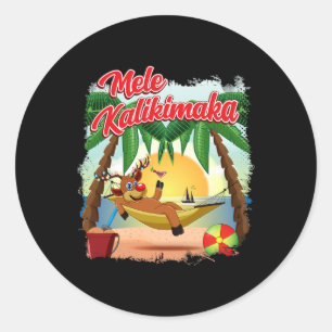 Christmas In July Hawaiian Kids Mele Kalikimaka Re Classic Round Sticker