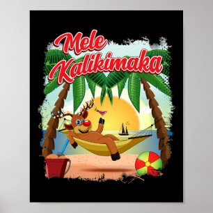Christmas In July Hawaiian Kids Mele Kalikimaka Re Poster