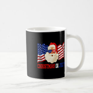 Christmas In July Hawaiian Santa American Pride 4t Coffee Mug