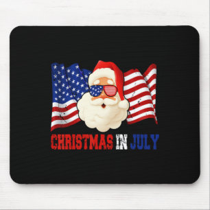 Christmas In July Hawaiian Santa American Pride 4t Mouse Pad