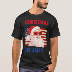 Christmas In July Hawaiian Santa American Pride 4t T-Shirt