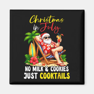 Christmas in july hawaiian santa beach summer xmas magnet