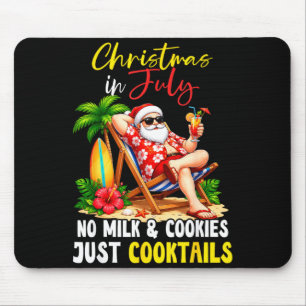 Christmas in july hawaiian santa beach summer xmas mouse pad