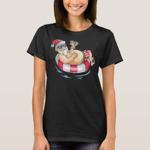 Christmas In July Hawaiian Santa Floatie Summer 1 T-Shirt
