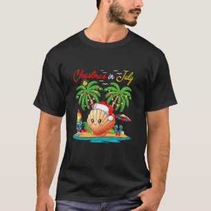 Christmas in July Hawaiian Santa Scallop Costume B T-Shirt