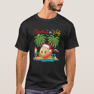 Christmas In July Hawaiian Santa Scallop Costume B T-Shirt
