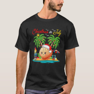 Christmas In July Hawaiian Santa Scallop Costume B T-Shirt