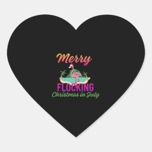 Christmas in July Heart Sticker