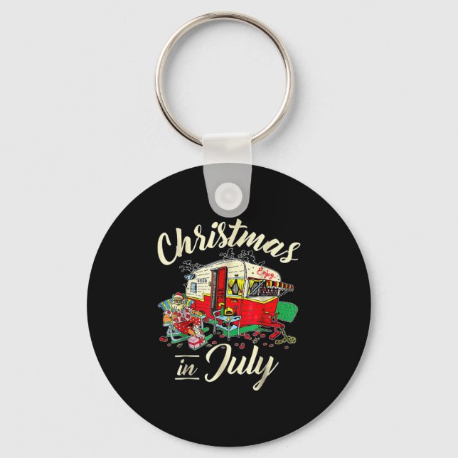 Christmas In July Hipe Rv Camng Camng Lover  Key Ring (Front)