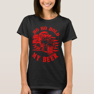 Christmas In July Hipster Santa Ho Ho Hold My Beer T-Shirt
