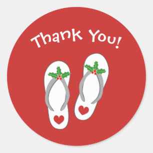 Christmas in July Holiday beach flip flop stickers