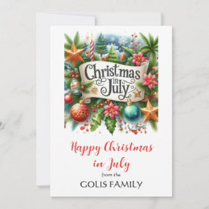 Christmas in July Holiday Wreath Card