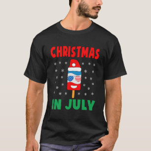 Christmas In July Ice Pop Santa Hat Party Kids Tod T-Shirt