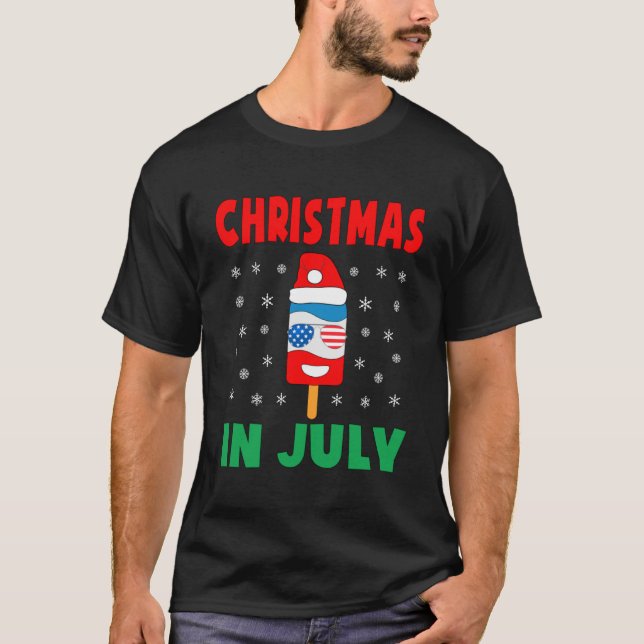 Christmas In July Ice Pop Santa Hat Party Kids Tod T-Shirt (Front)
