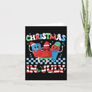 Christmas In July Ice Pops In Santa Hat Kids Toddl Card