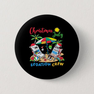 Christmas In July Icu Nurse Sedation Crew Critical 6 Cm Round Badge