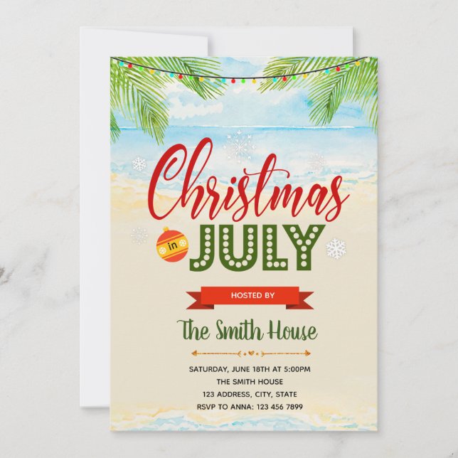 Christmas in july invitation (Front)