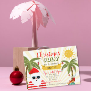 Christmas in July invitation, fun summer party Inv Invitation