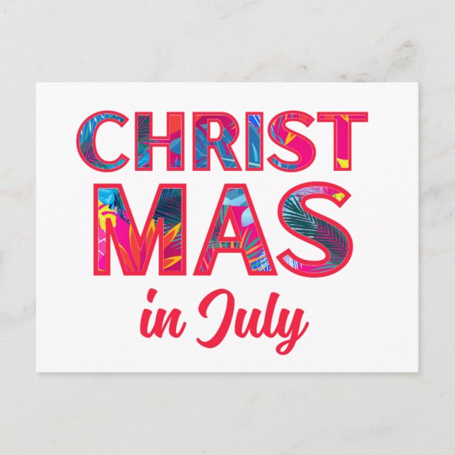 CHRISTMAS IN JULY INVITATION POSTCARD (Front)