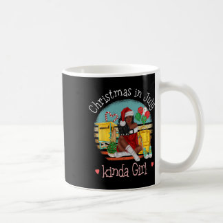 Christmas In July Kinda Girl Melanin Woman Santa I Coffee Mug